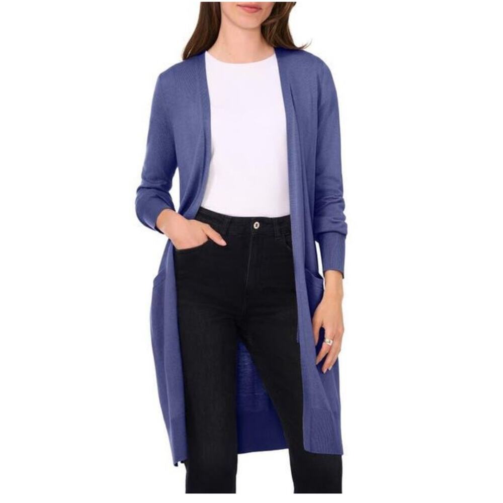 NWT Halogen Open Front Longline Cardigan Size Medium. Navy